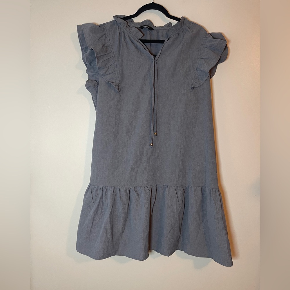 DoKoToo Dress Womens 2XL Gray Peasant Cottagecore Minimalist with Personality